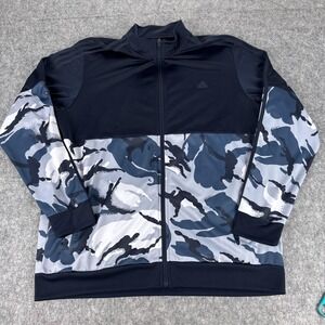 Adidas Track Jacket Mens 2XL Camo Full Zip Athletic Lightweight 2GF00 Sports